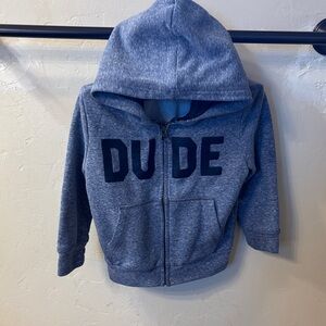 3T hoodie jacket with 'DUDE' Print